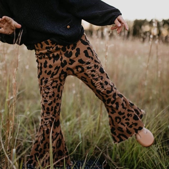 Leopard Denim Pants